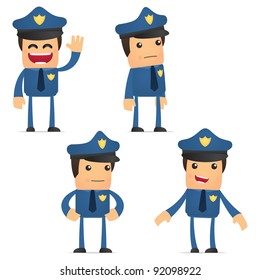 set of funny cartoon policeman in various poses for use in presentations, etc.