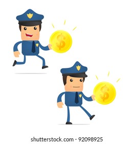 set of funny cartoon policeman in various poses for use in presentations, etc.