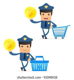 set of funny cartoon policeman in various poses for use in presentations, etc.