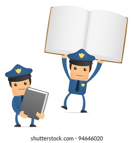 set of funny cartoon policeman in various poses for use in presentations, etc.