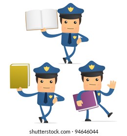 set of funny cartoon policeman in various poses for use in presentations, etc.