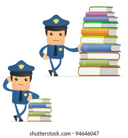 set of funny cartoon policeman in various poses for use in presentations, etc.