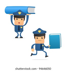 set of funny cartoon policeman in various poses for use in presentations, etc.