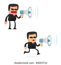set of funny cartoon security in various poses for use in presentations, etc.