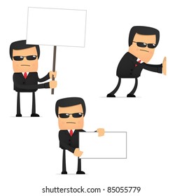set of funny cartoon security in various poses for use in presentations, etc.
