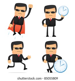set of funny cartoon security in various poses for use in presentations, etc.