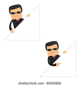 set of funny cartoon security in various poses for use in presentations, etc.