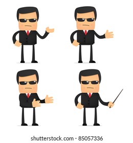 set of funny cartoon security in various poses for use in presentations, etc.