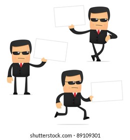 set of funny cartoon security in various poses for use in presentations, etc.
