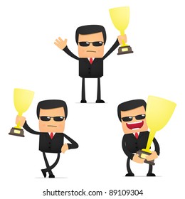 set of funny cartoon security in various poses for use in presentations, etc.