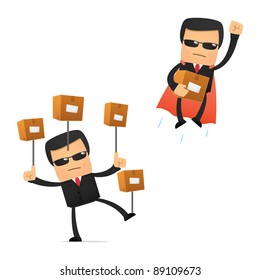 set of funny cartoon security in various poses for use in presentations, etc.