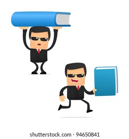 set of funny cartoon security in various poses for use in presentations, etc.