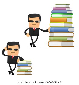 set of funny cartoon security in various poses for use in presentations, etc.