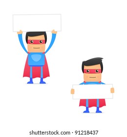 set of funny cartoon superhero in various poses for use in presentations, etc.