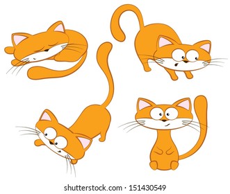 Set of funny cats
