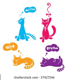 Set funny cats