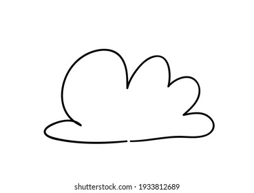Set of funny clouds in line art style on  white background. Hand drawn illustration cartoon sky. Creative work. Actual vector  drawing