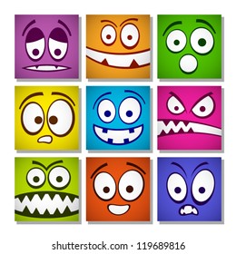 Set of funny colorful emotions.
