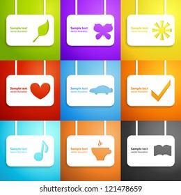 Set of funny colorful holiday applique background. Vector illustrations for your business design.