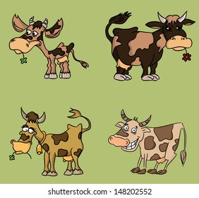 Set of funny cows (vector)