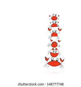 Set of funny crabs for your design