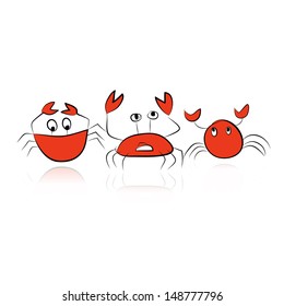 Set of funny crabs for your design