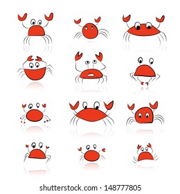 Set of funny crabs for your design