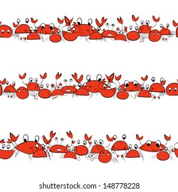 Set of funny crabs for your design