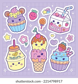 Cute Cupcake Stickers, Vector Illustration Royalty Free SVG, Cliparts,  Vectors, and Stock Illustration. Image 9657153.