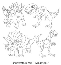 Set Dinosaurs Lizards Jurassic Period Stock Vector (Royalty Free ...