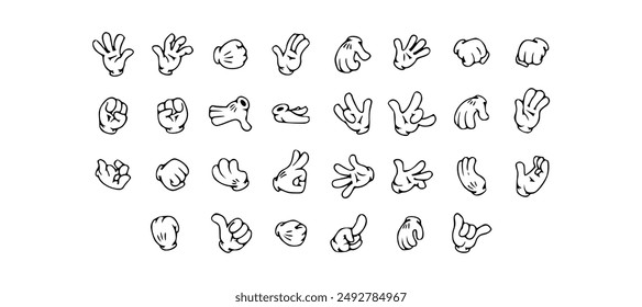 Set of funny dudes with hands