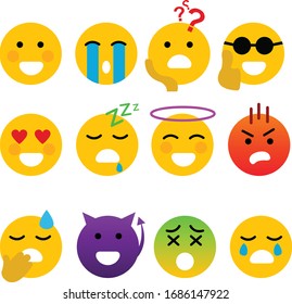 set of funny emoticons design