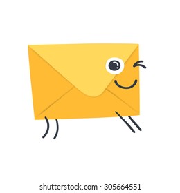 Set with funny  envelope - concept of email.