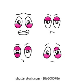 Set of funny face expression design for decoration and element design