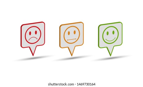 set of funny faces on multi-colored three-dimensional squares for the text leader., volume illustration.