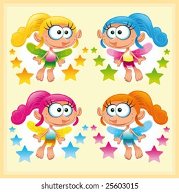 Set Funny Fairy Background Stock Vector (Royalty Free) 25603015