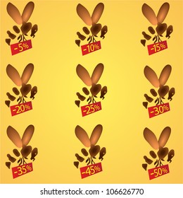 Set of funny flying bees with information about discount