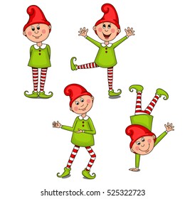 Set funny gnomes. Vector clip-art illustration on a white background