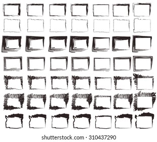 Set of funny grunge ink under different thickness and style, drawn with a pen.
