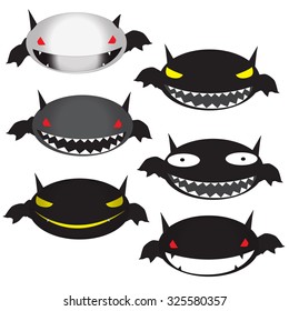 Set of funny Halloween cartoons, cute bat vector Illustration