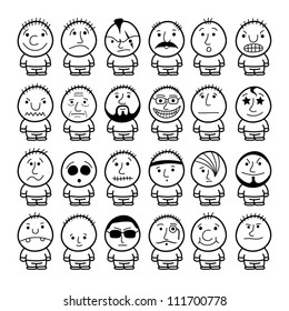 Set of funny hand drawn characters.