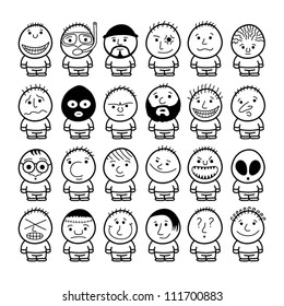 Set of funny hand drawn characters.