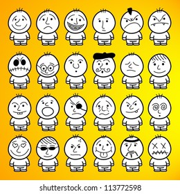 Set of funny hand drawn characters.