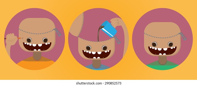 Set of funny heads