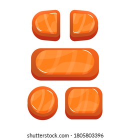 Set of funny jelly button for game ui asset elements vector illustration