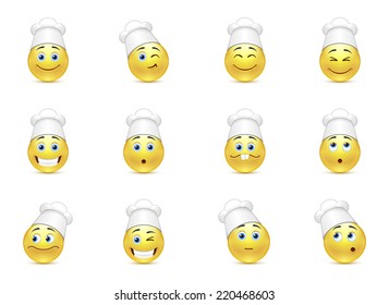 Set of funny kitchen smiles