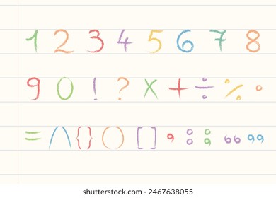 Set of funny lettering, hand drawn elements. Typeface collection isolated on school page.