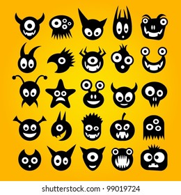 Set of funny monster icons.