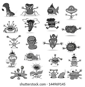 set of funny monsters