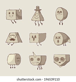 set of funny monsters